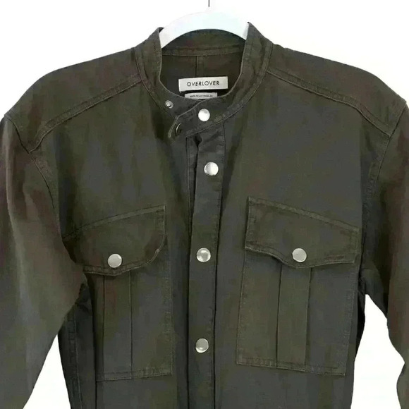 OVERLOVER Mulholland Utility Jumpsuit in Dark Gray Cotton Linen Size Medium - Picture 2 of 9